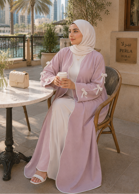 Bow Ribbon Abaya detail
