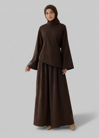 Asymmetric Modest Top & Maxi Skirt Set | Qissaat 4