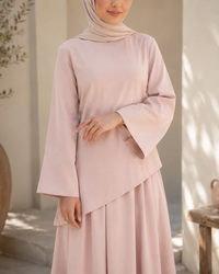 Asymmetric Modest Top & Maxi Skirt Set | Qissaat 2