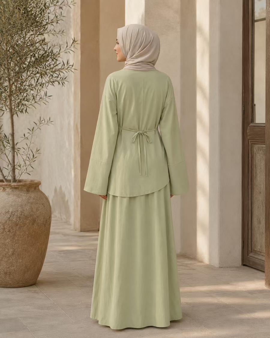 Asymmetric Modest Top & Maxi Skirt Set | Qissaat