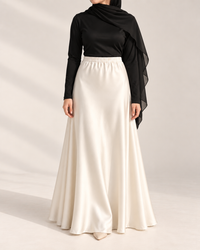 Luna Satin Set – Lace Satin Blouse & Maxi Skirt 9