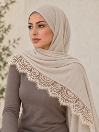 Lace Trim Modal Hijab | Floral Lace Edge 21