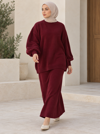 Winter Knit Co-ord Set | Oversized Sweater & Maxi Skirt 17