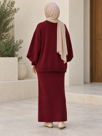 Winter Knit Co-ord Set | Oversized Sweater & Maxi Skirt 18