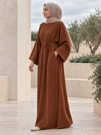 Ribbed Belted Modest Maxi Dress | Qissaat 3