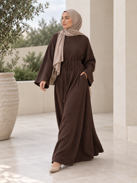 Ribbed Belted Modest Maxi Dress | Qissaat 5
