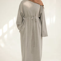 Ribbed Belted Modest Maxi Dress | Qissaat 10
