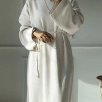 Ribbed Belted Modest Maxi Dress | Qissaat 11