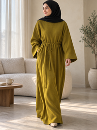 Ribbed Belted Modest Maxi Dress | Qissaat 13