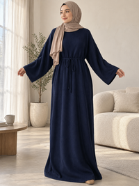 Ribbed Belted Modest Maxi Dress | Qissaat 17