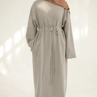 Ribbed Belted Modest Maxi Dress | Qissaat 20